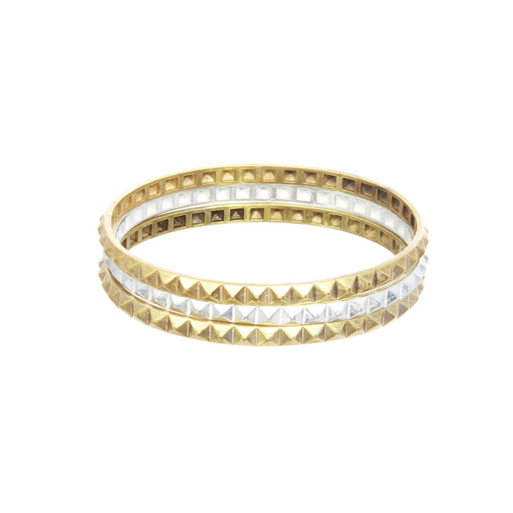 Wide Pyramid Bangle Bracelet