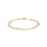 3 Strand Gemstone Chain Bracelet