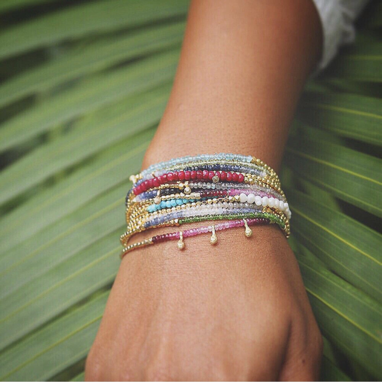 Ginger Pod and White Mystic Gemstone Bracelet