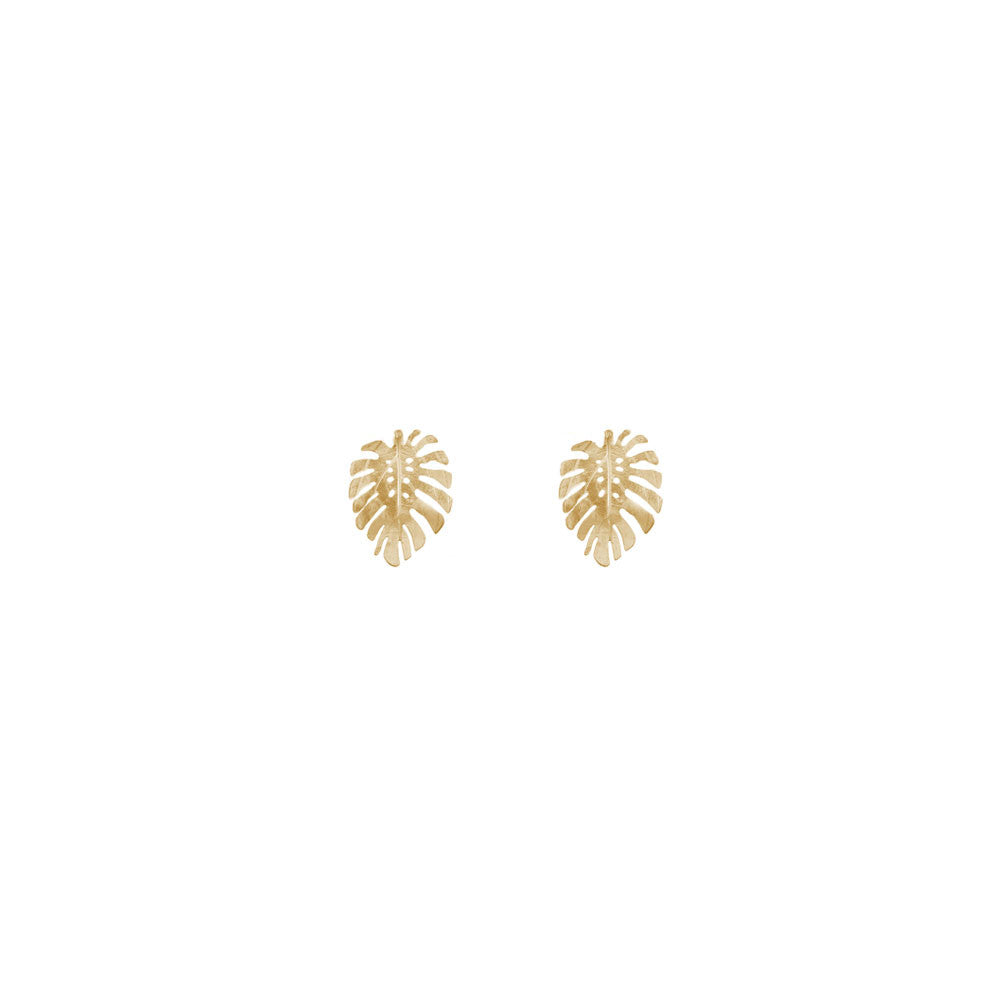 mini monstera studs