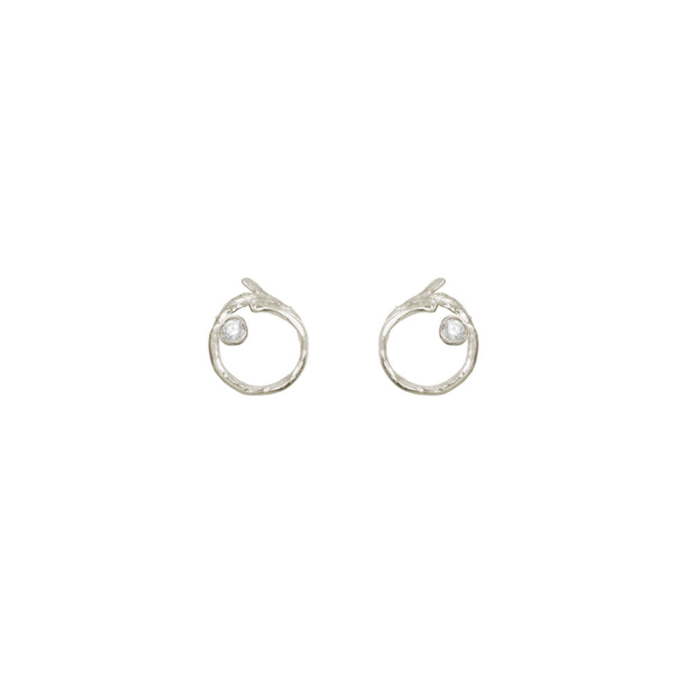 Branch Circle Seed Pod Solitaire Studs