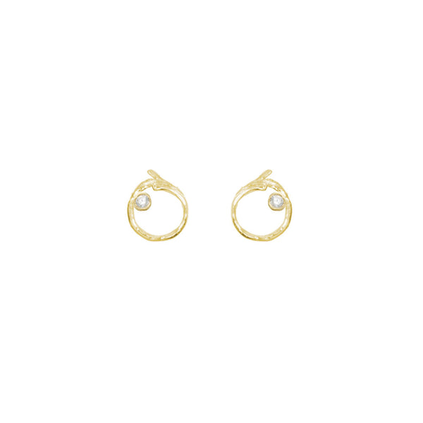 Branch Circle Seed Pod Solitaire Studs