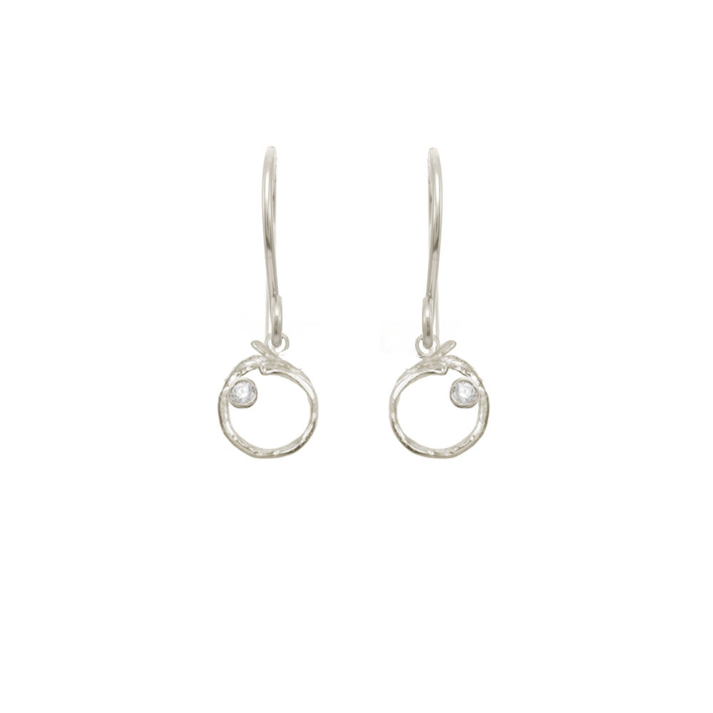 Branch Circle Seed Pod Solitaire Earrings