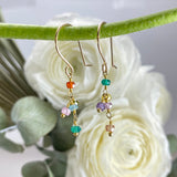 Short Gemstone Cascade Earrings