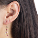 Short Gemstone Cascade Earrings