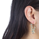 Gemstone Dangle Hoop Earrings
