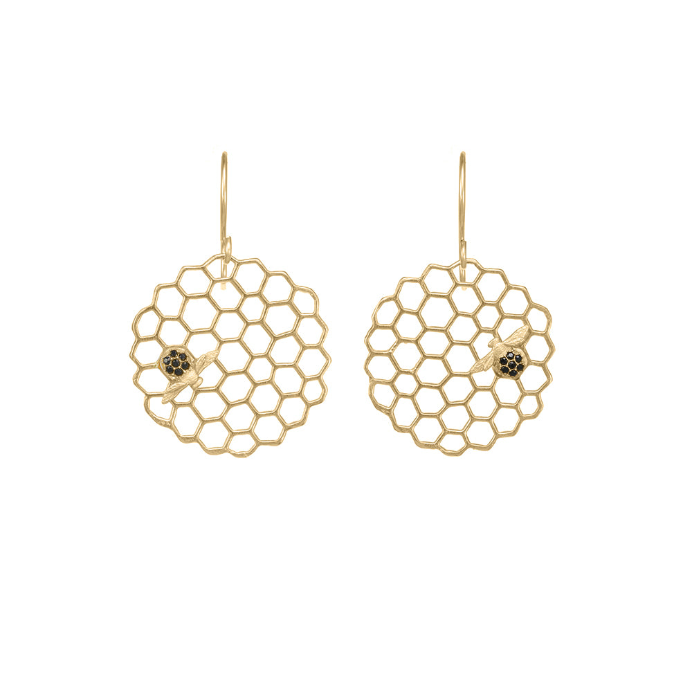 Honeycomb Disc Earrings