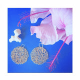 Large Coral Disc Earrings