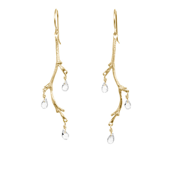 Branch Earrings with Briolettes