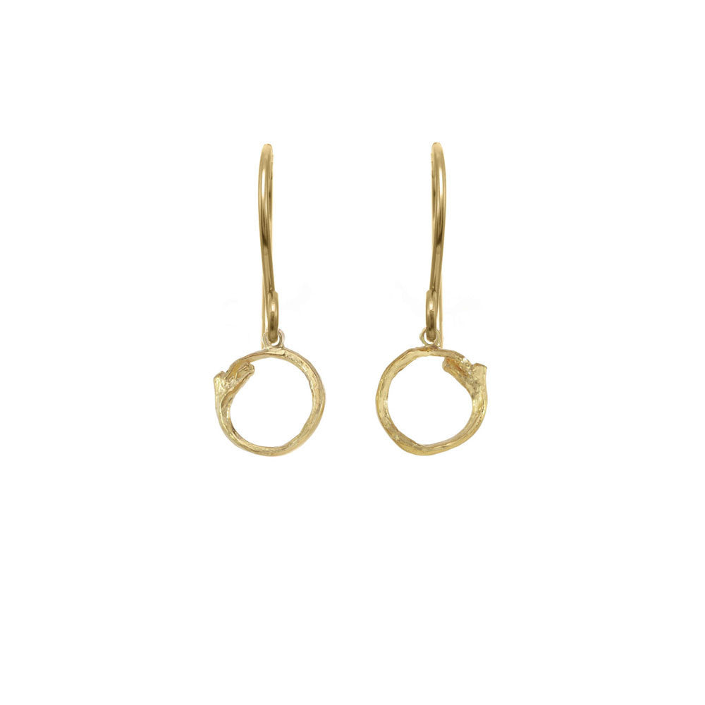 Hanging Branch Circle Earrings