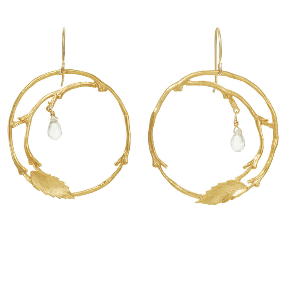 Full Circle Branch Earrings with Briolettes