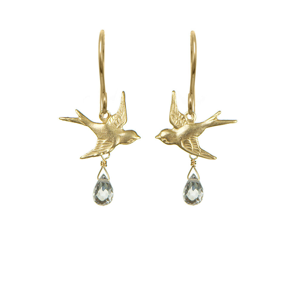 Bird with Stone Earrings
