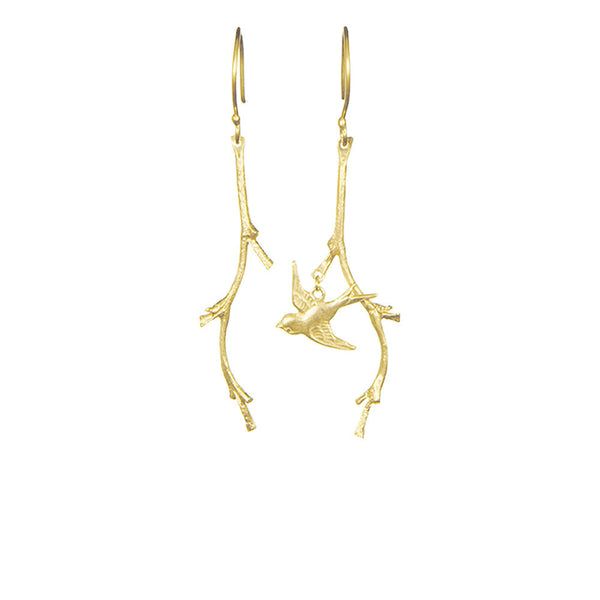 Branch with Bird Earrings