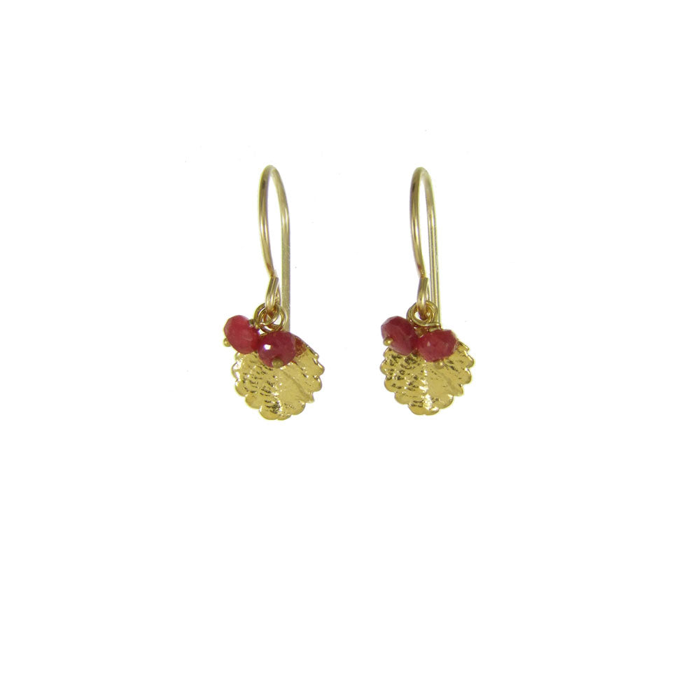 Strawberry Leaf with Stones Earrings