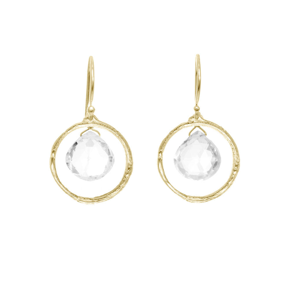 Branch Circle With Topaz Earrings