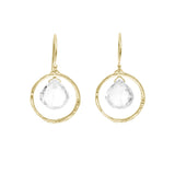 Branch Circle With Topaz Earrings