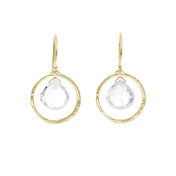 Branch Circle With Topaz Earrings