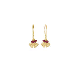 Mini Gingko with Stones Earrings