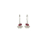 Mini Gingko with Stones Earrings