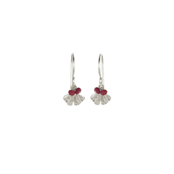 Mini Gingko with Stones Earrings
