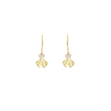 Mini Gingko with Stones Earrings