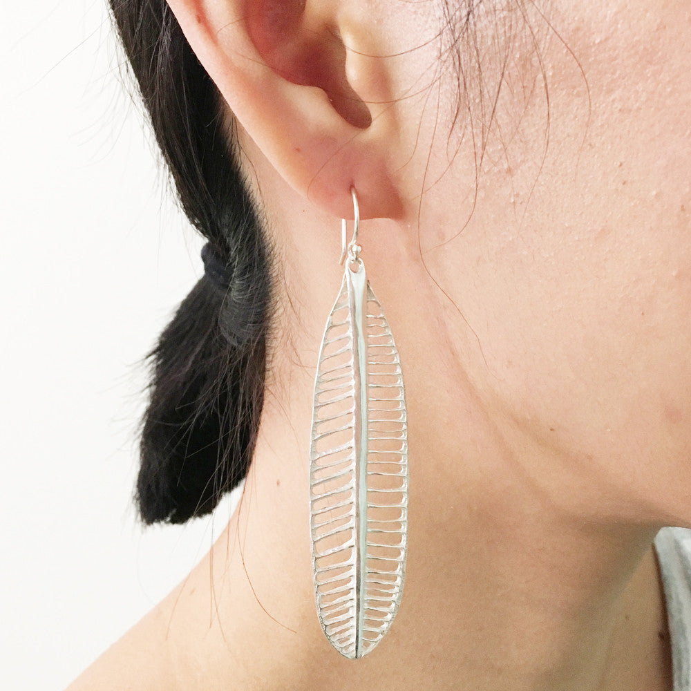 Large Plumeria Cutout Earrings