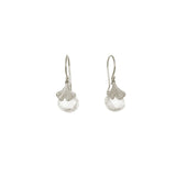 Mini Gingko with Heart-Shaped Stone Earrings