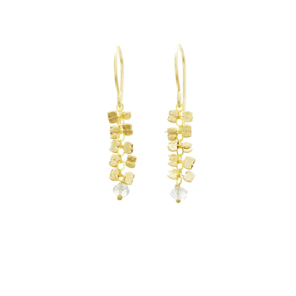 Hammered Bead Drop Earrings