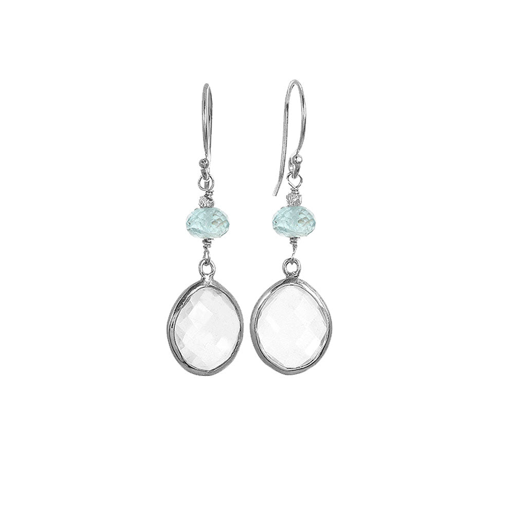 Large Rondelle with Bezel Earrings