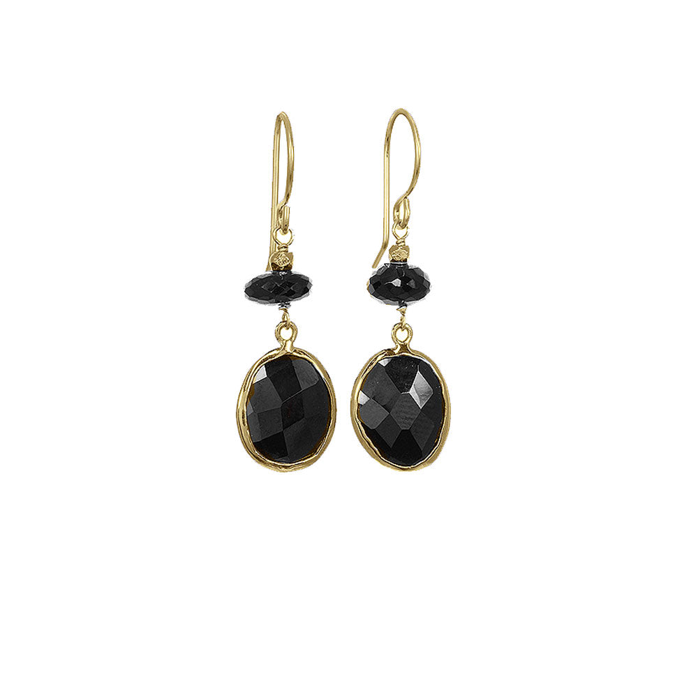 Large Rondelle with Bezel Earrings