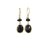 Large Rondelle with Bezel Earrings