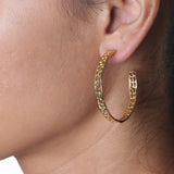 Large Coral Hoop Earrings