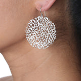 Large Coral Disc Earrings