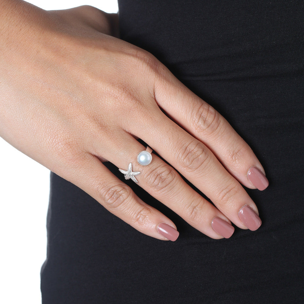 Pearl and Starfish Ring