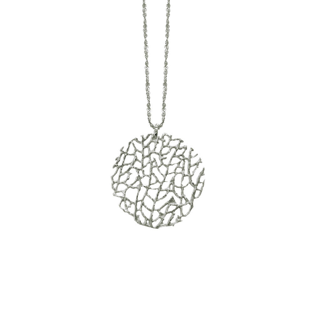 Small Coral Disc Necklace