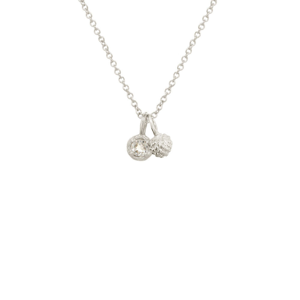 Mini Nature Charm With Solitaire Necklace