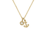 Mini Nautical Charm With Solitaire Necklace