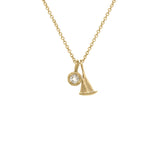 Mini Nautical Charm With Solitaire Necklace