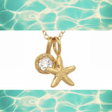 Mini Nautical Charm With Solitaire Necklace