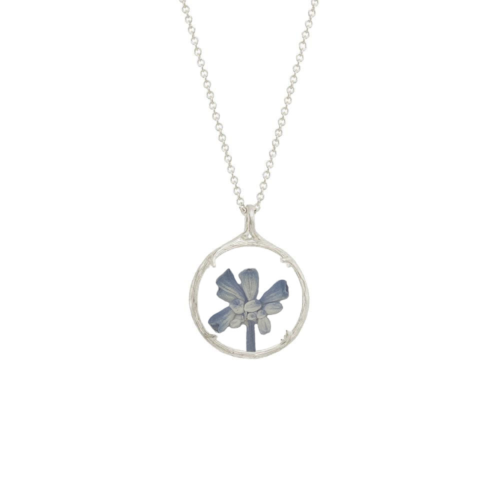 Small Blue Salvia Necklace - Gold Plate Only