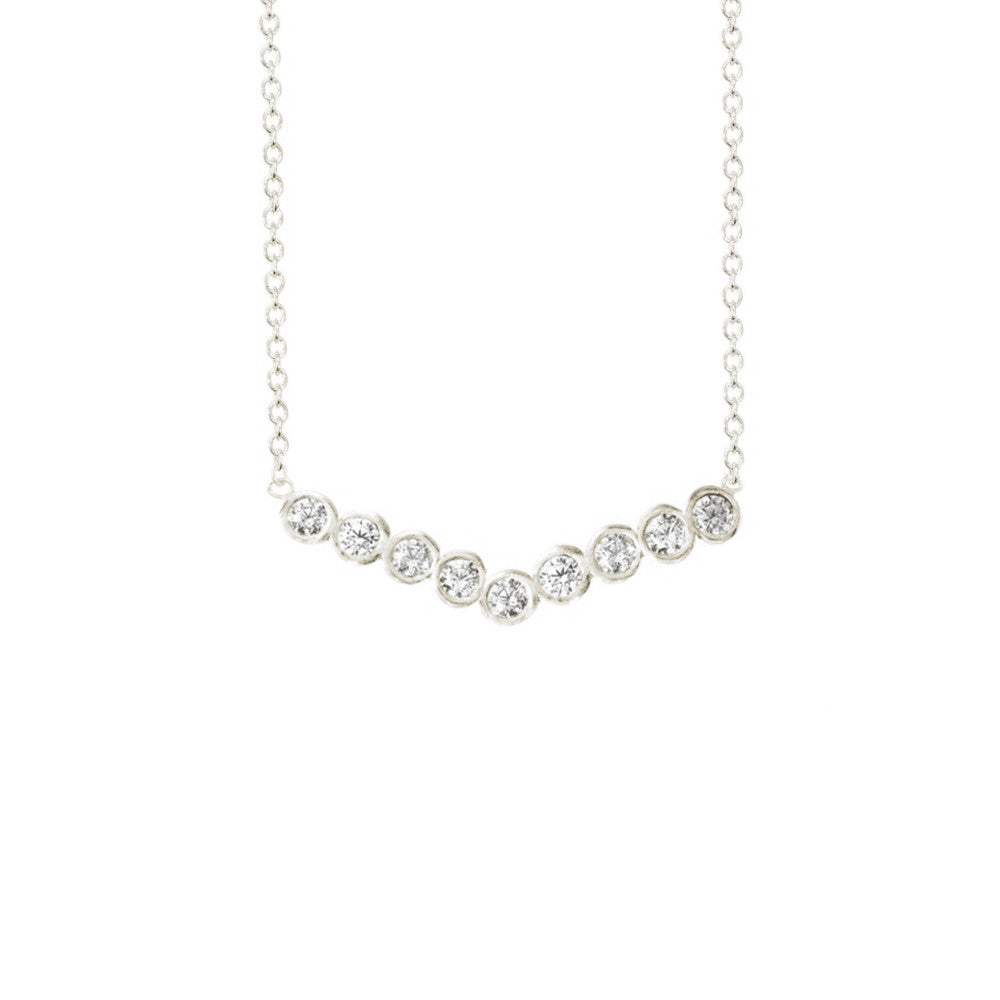 Wide Chevron Seed Pod Solitaire Necklace