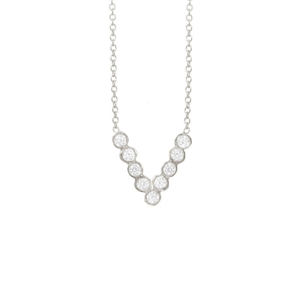 Narrow Chevron Seed Pod Solitaire Necklace