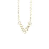 Narrow Chevron Seed Pod Solitaire Necklace