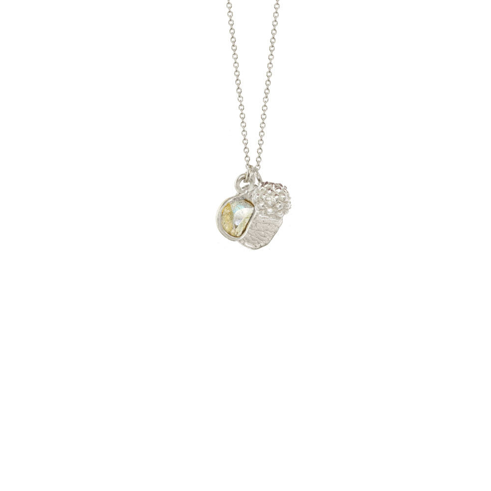 Mini Bezel, Petal, and Seed Necklace
