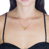 Five Mini Olive Leaves Necklace