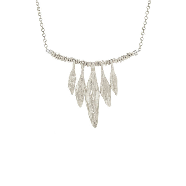 Five Mini Olive Leaves Necklace