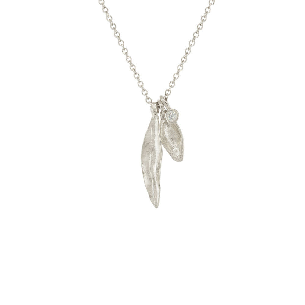 Olive Solitaire Pod Necklace