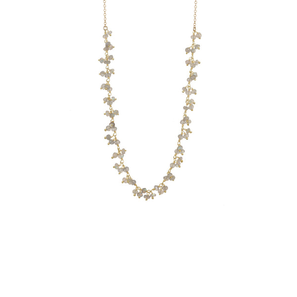 Long Gemstone Dangle Necklace