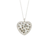 Large Flower Burst Heart Necklace