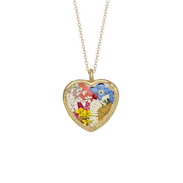 Large Bouquet Heart Necklace